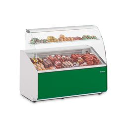 Vitrinas carnicería cristal curvo