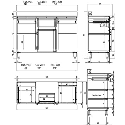 Mesa Estanteria Cafet. Ma-1060 Mesa Estanteria Cafet. Ma-1060