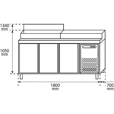 Mesa refrigerada con puerta MPGE-180-I HC