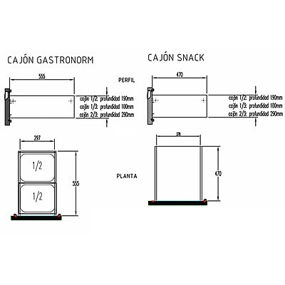 Mesa Snack Serie 600 refrigerada con cajones MPS-150 HC HD