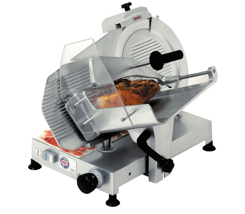 Cortadora de fiambre INOX transmisión por engranaje profesional ABO 330 ENG Cortadora de fiambre INOX transmisión por engranaje profesional ABO 330 ENG