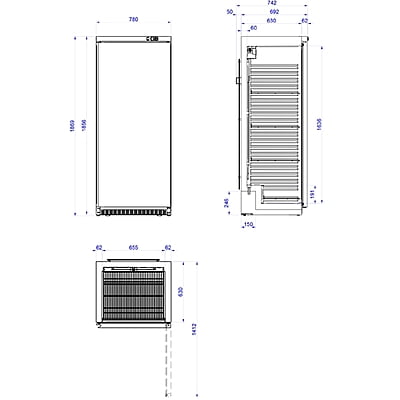 Armario Refrigeración Termoconformado Ans-651 + cestas