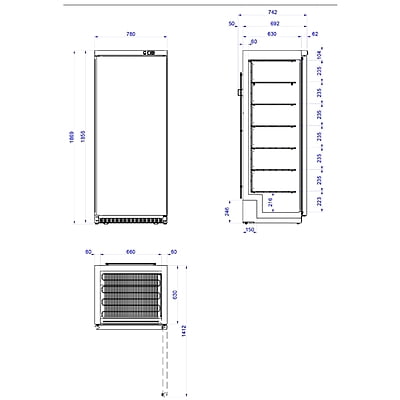 Armario Refrigeración Termoconformado Ans-651-I + cestas