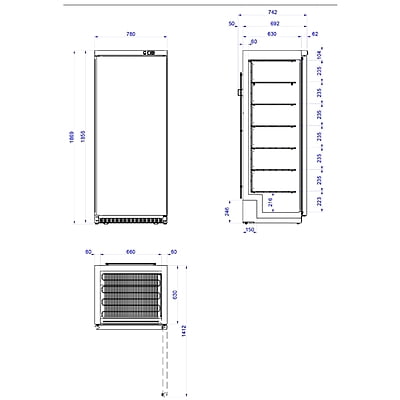 Armario Refrigeración Termoconformado Ans-651-I + cestas Armario Refrigeración Termoconformado Ans-651-I + cestas