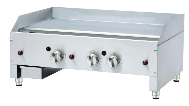 Planchas a gas de sobremesa en acero y cromo duro de alta potencia CEG-32T-550 CD Planchas a gas de sobremesa en acero y cromo duro de alta potencia CEG-32T-550 CD
