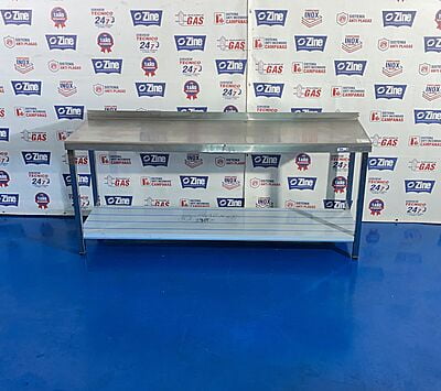 Mesa de trabajo con peto 63x200x85 Mesa de trabajo con peto 63x200x85