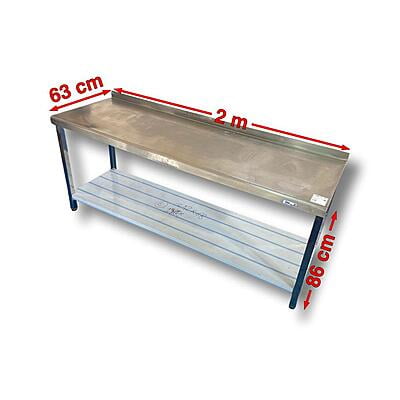 Mesa de trabajo con peto 63x200x85 Mesa de trabajo con peto 63x200x85