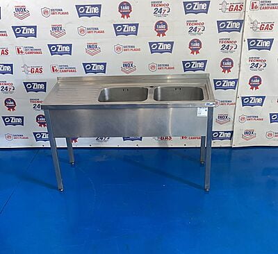Fregadero con 2 cubas 85x135x55