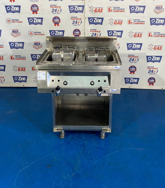 Freidora de gas sobremesa 10+10L con grifo Freidora de gas sobremesa 10+10L con grifo
