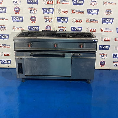 Cocina industrial a gas3 fuegos con horno S.550 Cocina industrial a gas3 fuegos con horno S.550