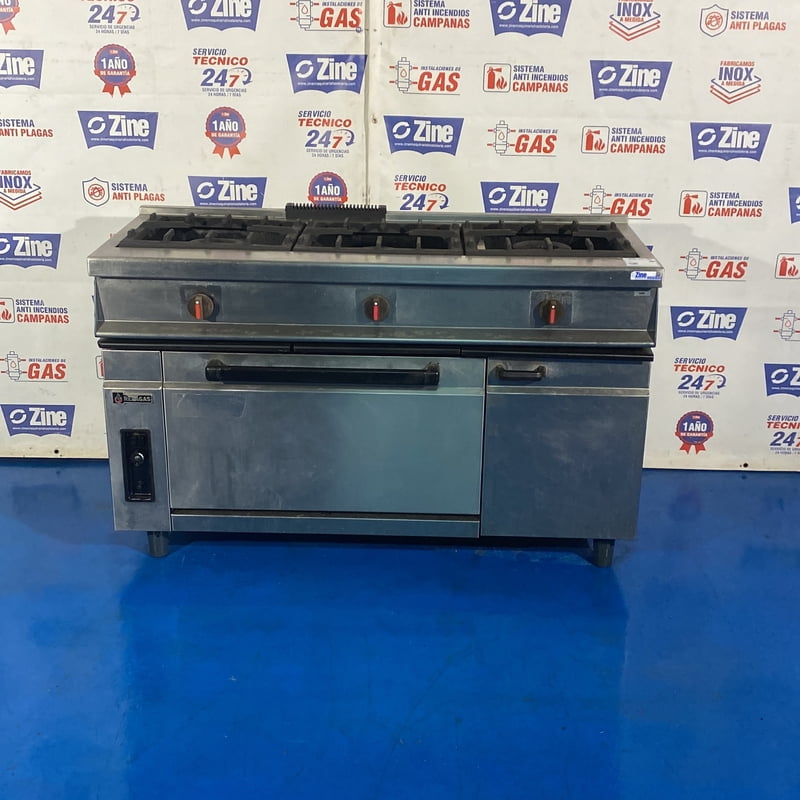 Cocina industrial a gas3 fuegos con horno S.550 Cocina industrial a gas3 fuegos con horno S.550