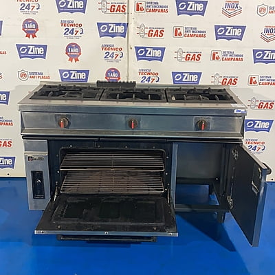 Cocina industrial a gas3 fuegos con horno S.550 Cocina industrial a gas3 fuegos con horno S.550