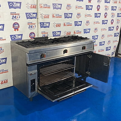 Cocina industrial a gas3 fuegos con horno S.550 Cocina industrial a gas3 fuegos con horno S.550