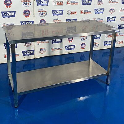 Mesa inox central (sin peto) 140x58x85 Mesa inox central (sin peto) 140x58x85