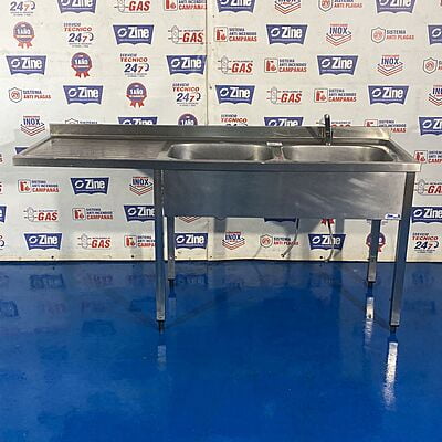 Fregadero con 2 cubas 180x60x85