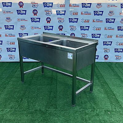 Fregadero con 2 cubas 120x60x84
