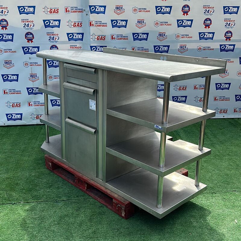 Mueble cafetero inox 180x65x100cm Mueble cafetero inox 180x65x100cm