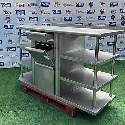 Mueble cafetero inox 180x65x100cm Mueble cafetero inox 180x65x100cm