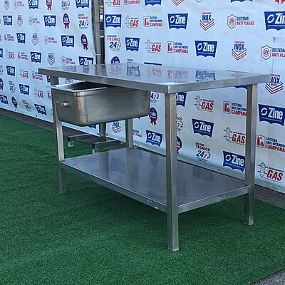 Mesa de trabajo inox con cajon134x70x85cm Mesa de trabajo inox con cajon134x70x85cm
