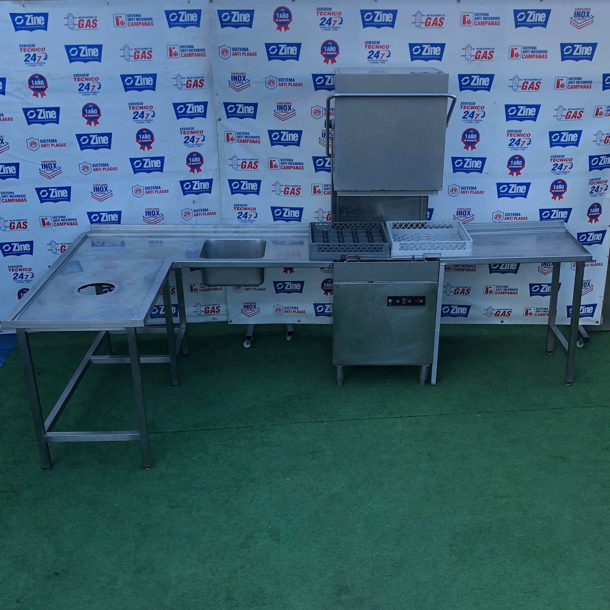 Fregadero para esquina con 1 seno + Lavavajilla