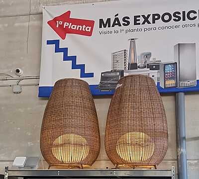 Lámpara de mimbre 80x80x120 Lámpara de mimbre 80x80x120