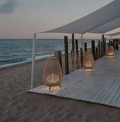 Lámpara de mimbre 80x80x120 Lámpara de mimbre 80x80x120