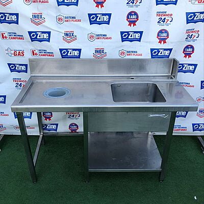 Mesa de entrada para lavavajillas con agujero 150x70x90cm