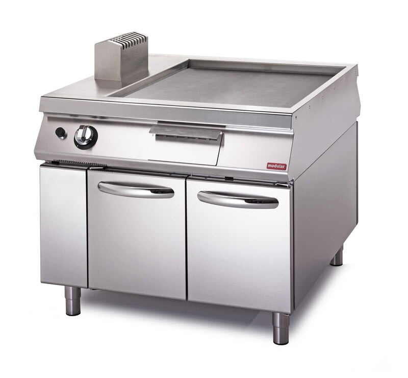 Fry-top a gas sobre mueble con puertas S.1100 SE 110/100 FTGS-CR Fry-top a gas sobre mueble con puertas S.1100 SE 110/100 FTGS-CR