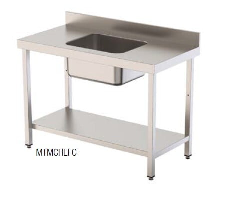 Mesa del Chef con estante F.600 1800 Seno central