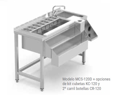 Mesa coctelera con refuerzo cuba derecha MCS-120D