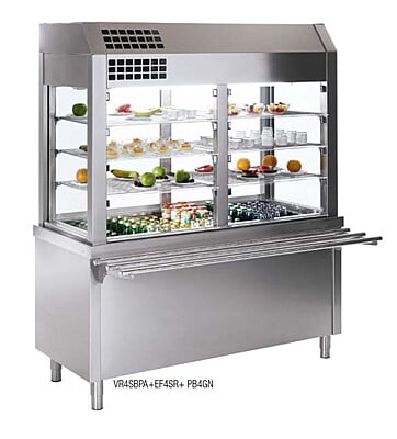 Vitirna refrigerada 3 estantes sin base con puertas abatibles