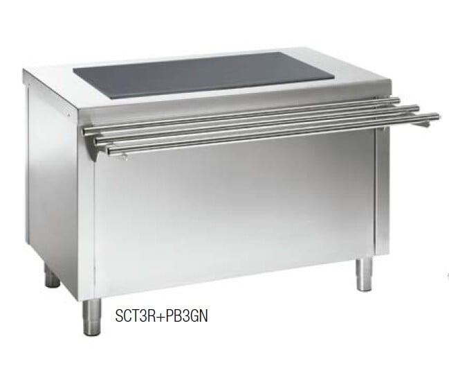 Mesa caliente cristal templado sin reserva 3 GN 1/1 Mesa caliente cristal templado sin reserva 3 GN 1/1