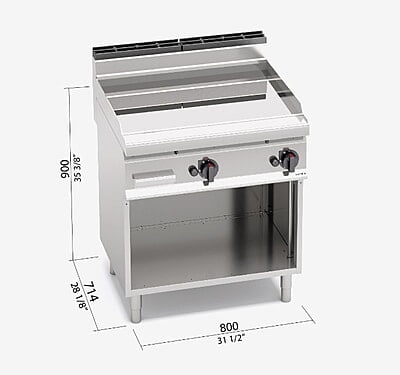 FRY-TOP LISO GAS COMPOUND MUEB BERTOS G7FL8M-2/CPD