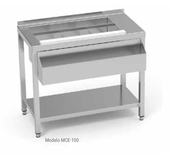 Mesa coctelera con estante cuba derecha MCE-100