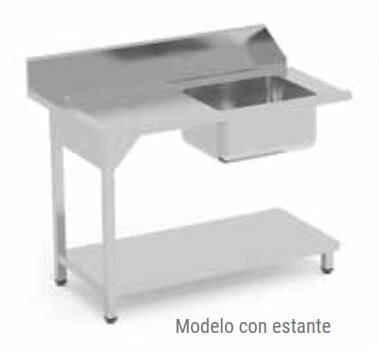 Mesa Prelavado Vajilla 800X750X850 C/Est Dch Mesa Prelavado Vajilla 800X750X850 C/Est Dch