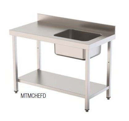 Mesa del Chef con estante F.600 1200 Seno derecha