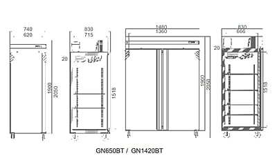 Armario de refrigeración vertical GN1420BT (Falta precio) Armario de refrigeración vertical GN1420BT (Falta precio)