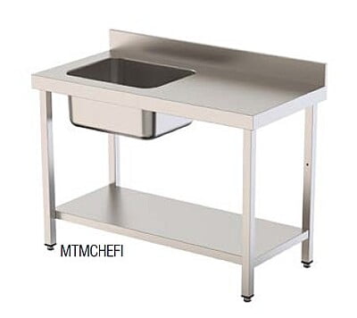 Mesa del Chef con estante F.600 1200 Seno izquierda