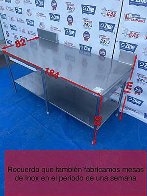 Mesa de trabajo inox mural 184x86x82