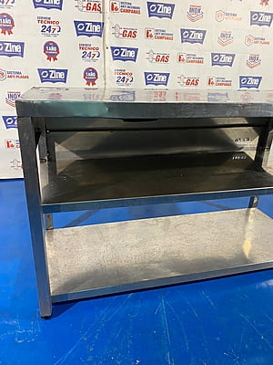 Mesa de trabajo inox para pared con balda Mesa de trabajo inox para pared con balda