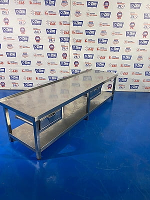 Mesa de trabajo auxiliar inox con 2 cajones