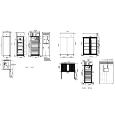 Armario de refrigeración 400 L QR 6