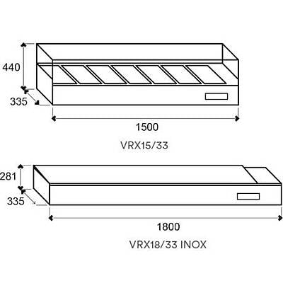 Sobrevitrina refrigerada Tapa Cristal Cool Head VRX 15/33