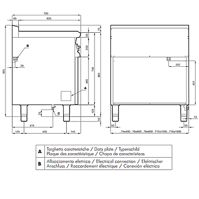 Freidora trifásica 18+18L con mueble 2 senos F2/18-78ET Freidora trifásica 18+18L con mueble 2 senos F2/18-78ET
