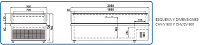 Isla de conservación de congelados CHV/V 900