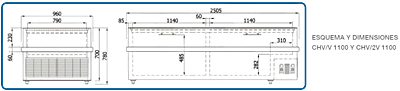 Isla de conservación de congelados CHV/V 1100