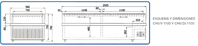 Isla de conservación de congelados CHV/2V 1100