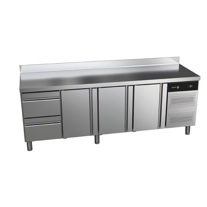 Mesa de refrigeración con 2 cajones 3 puertas  581 L